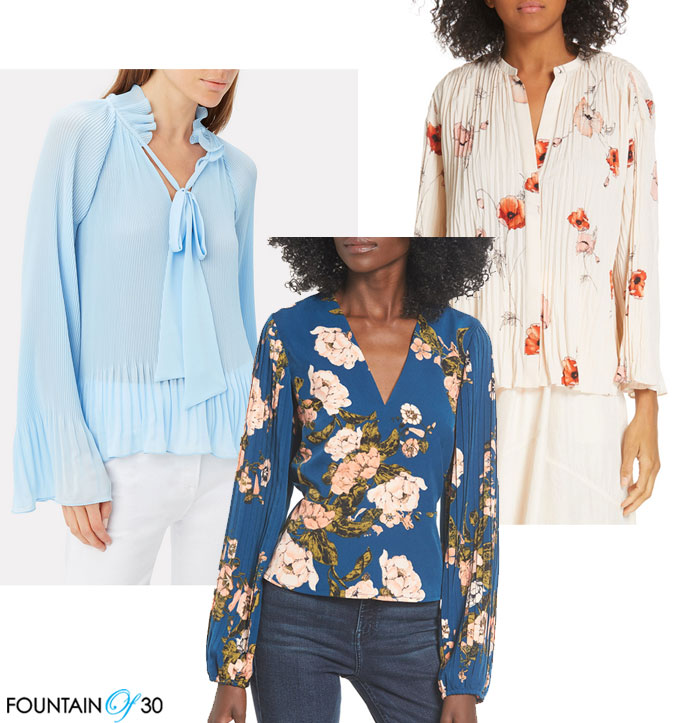 knife pleated blouses