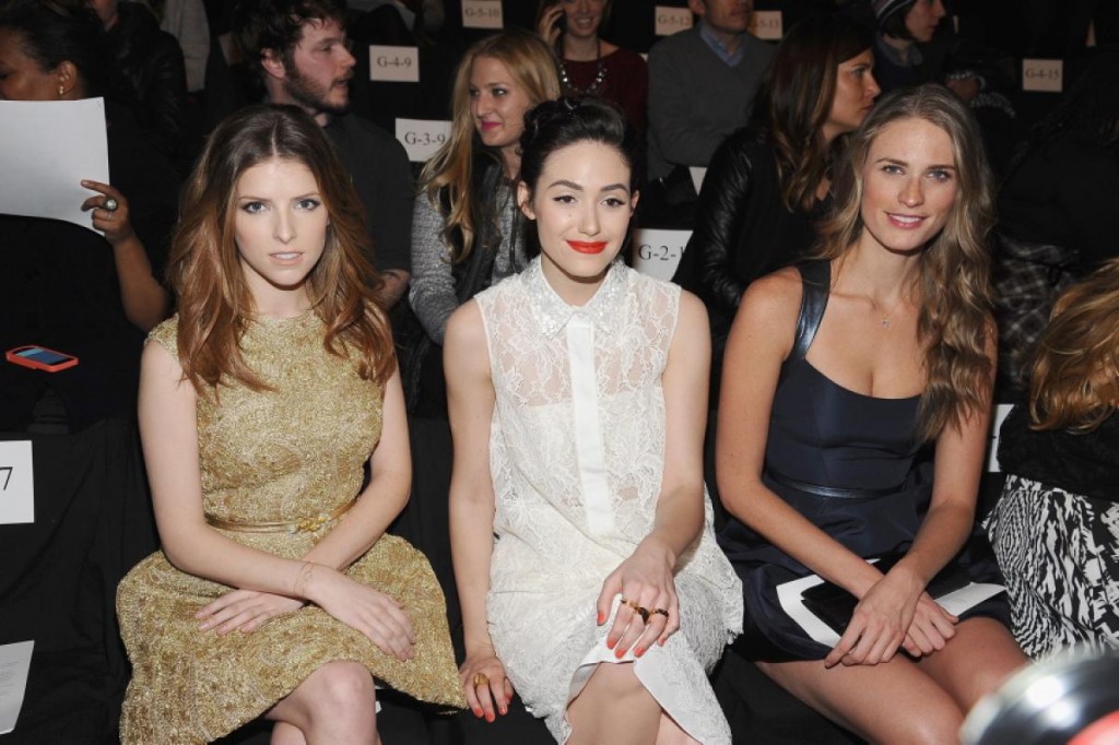 Anna Kendrick, Emmy Rossum and Julie Henderson at Monique Lhuillier