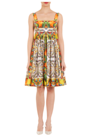 Dolce & Gabbana, Tile & Fruit Sleeveless Dress