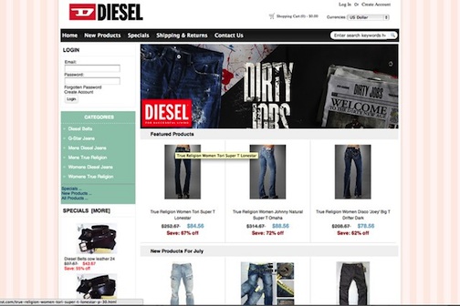 diesel website, screen grab