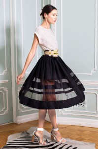 Alice Olivia New York Spring 2015 sheer skirt