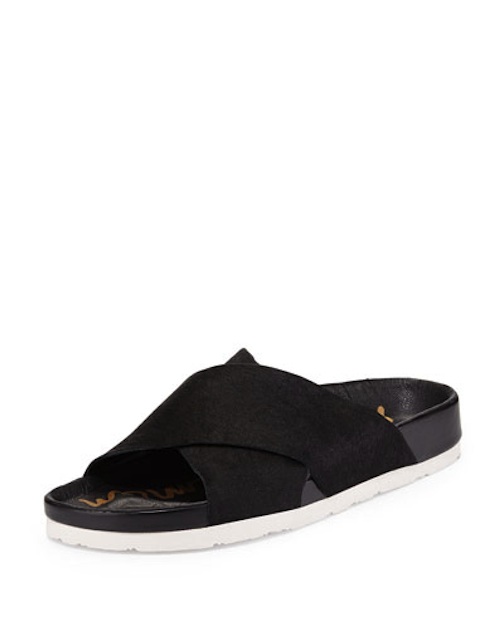 Sam Edelman - Adora Crisscross Calf Hair Sport Sandal, black $110 - Neiman Marcus