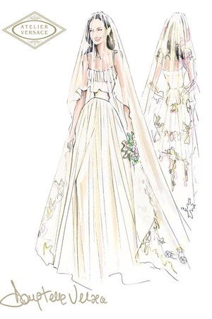 angelina jolie versace wedding dress sketch