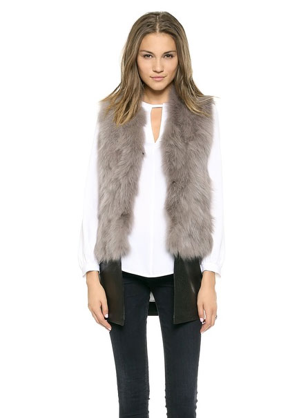 Ramy Brook Fur & Leather Vest