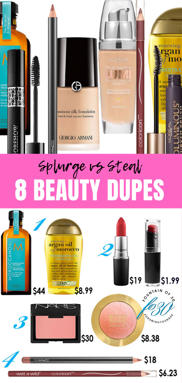 beauty dupes fountainof30