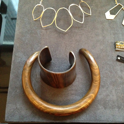 Ash+Ames Wooden and punded gold pieces