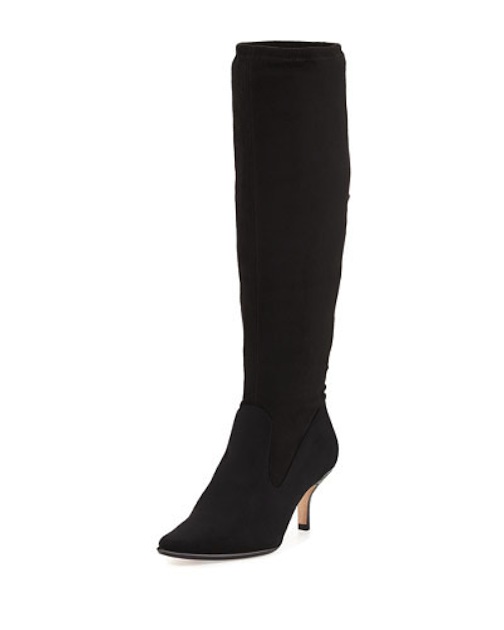 Donald J Pliner, Luca Stretch-Suede Tall Boot, Black, Neiman Marcus
