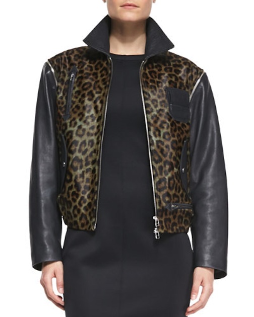 Faith Connexion - Convertible Leopard-Print/Leather Moto Vest-Jacket & Sleeveless Scuba-Knit Sponge Dress - $1,990-->$696 - Neiman Marcus