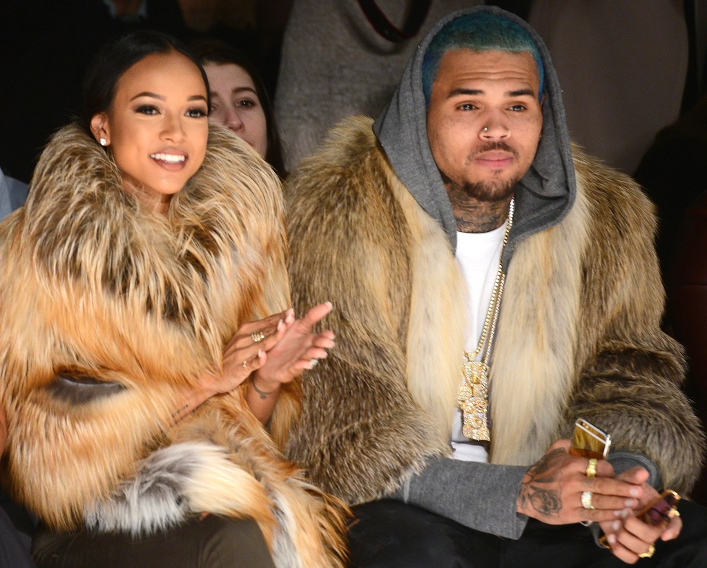 Karrueche Tran and Chris Brown at Michael Costello