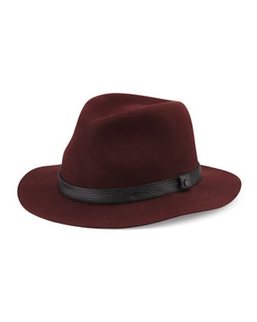Rag & Bone - Abbott Wool Fedora Hat, Wine - $195 - Cusp 