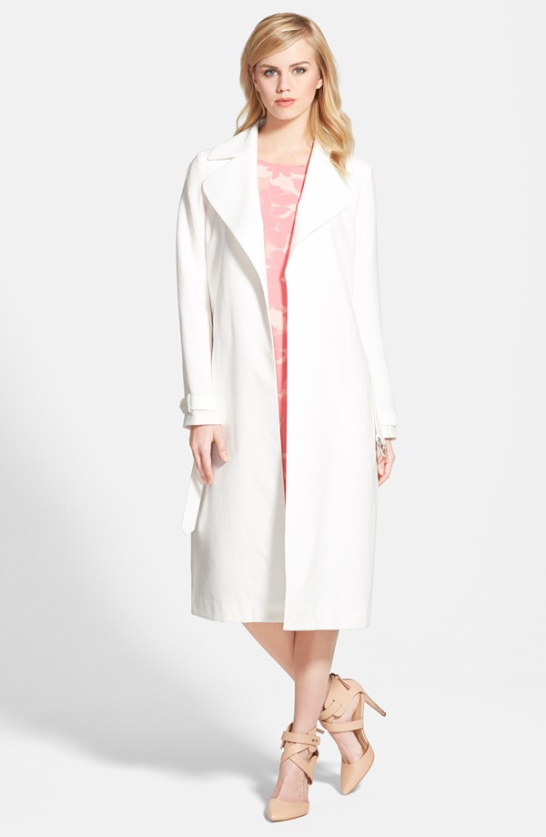Chelsea28 Belted Crepe Trench Coat