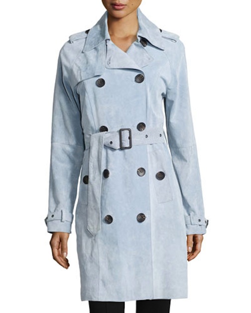 Nieman Marcus - Suede Double-Breatsed  Trench Coat - $395 - Neiman Marcus 