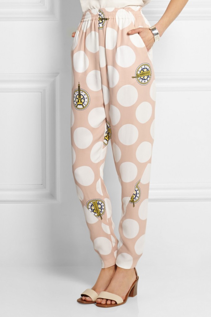 Kenzo Polka-dot Crepe Tapered Pants