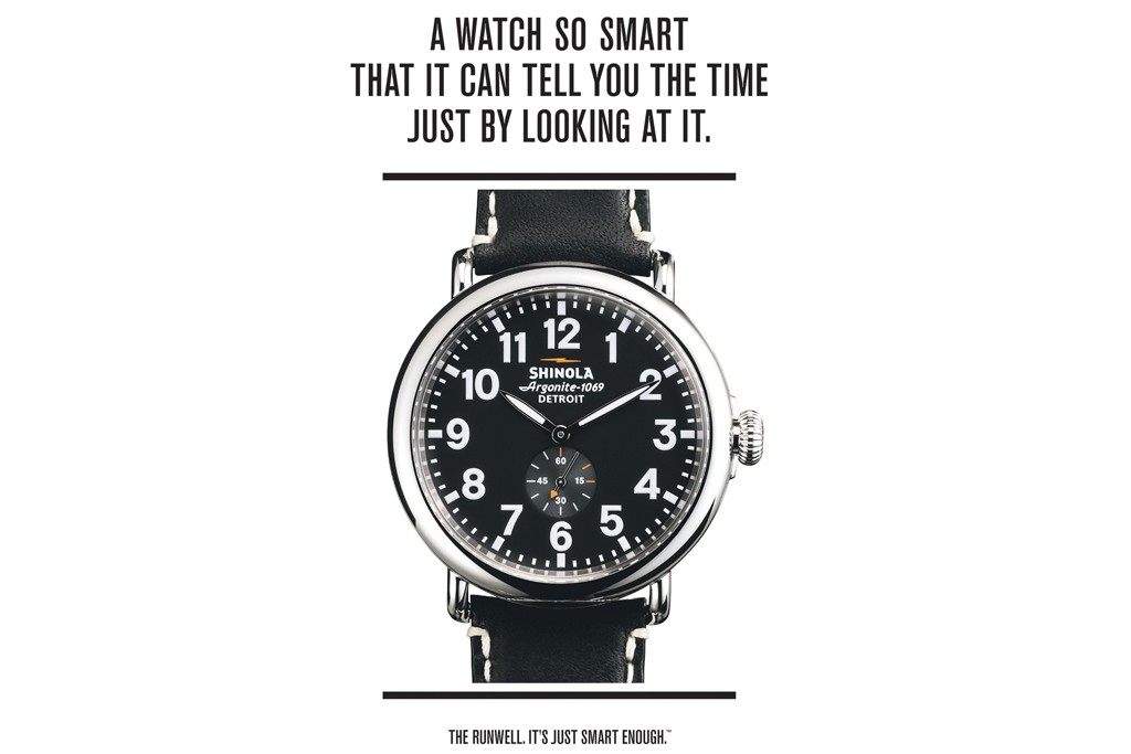 Shinola's new ad, inspired by the Apple Watch.