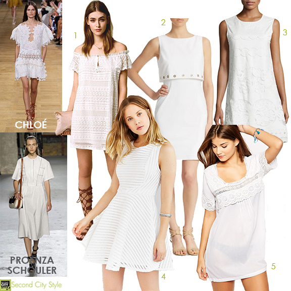 Runway finds on a dime, White dresses