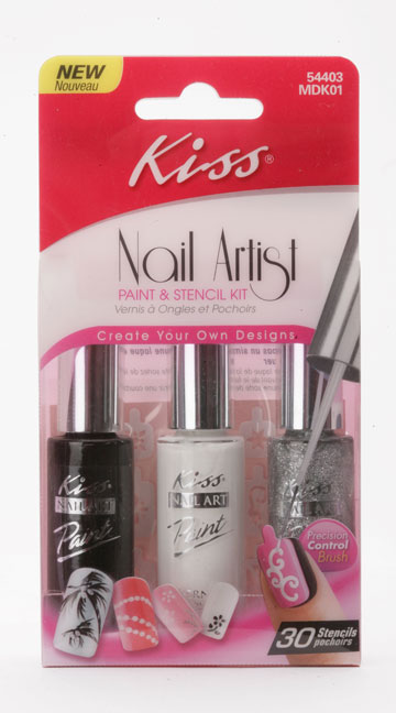 KISS Nail-Artist, Paint-&-Stencil-Kit