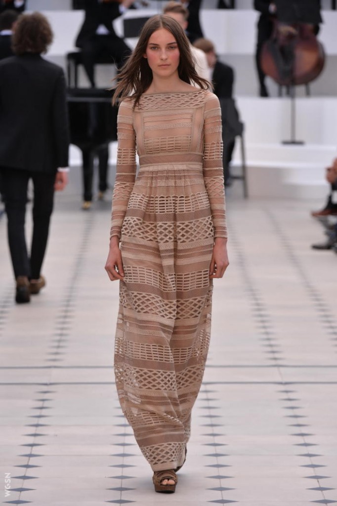 burberry, Runway, Resort 2015, long sleeve maxi, sheer maxi