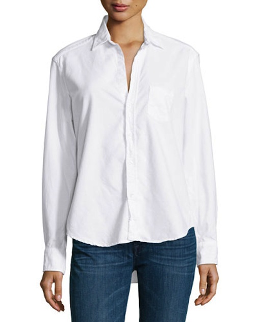 Frank & Eileen , Eileen Long-Sleeve Button-Front Blouse, White