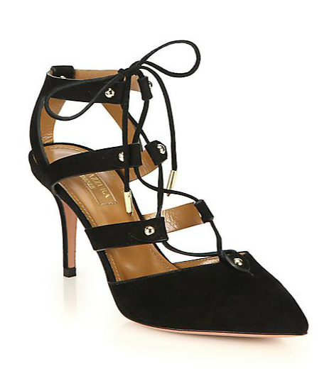 Aquazzura, Bel Air, Caged Suede Pumps, Black