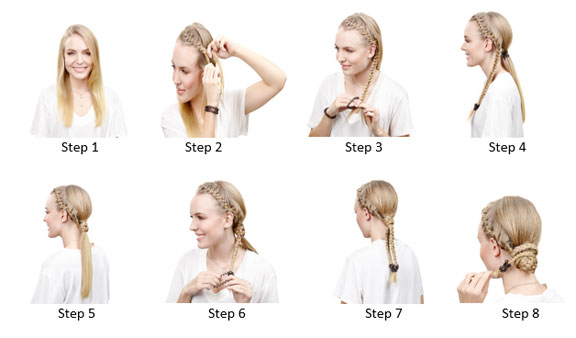 Boho Braid Bun steps