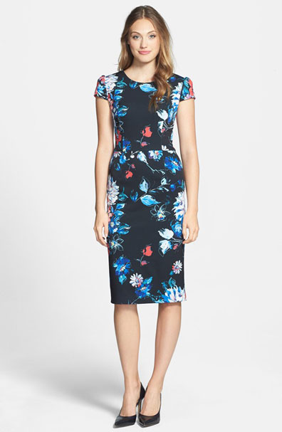 Betsey Johnson, Print Stretch, Midi Dress