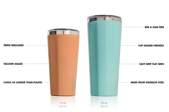 Corkcicle Tumbler, Insulated, 2 sizes