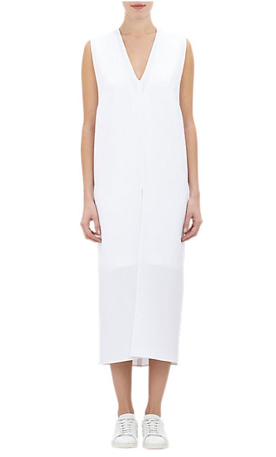 Helmut Lang, Cubic Plissé, V-neck, Shift Dress