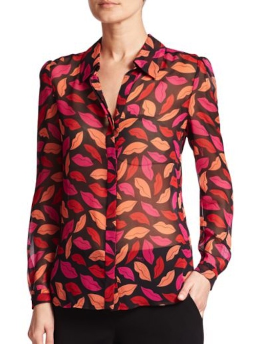 Diane von Furstenberg, Printed Silk Blouse 