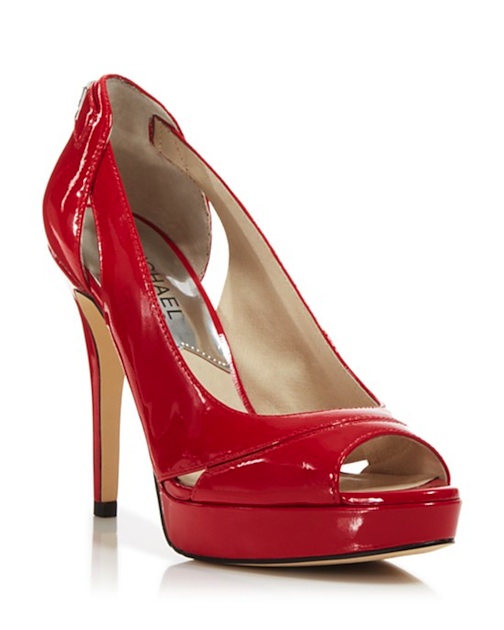 Red Shoes, MICHAEL Michael Kors, Open Toe Platform Pumps