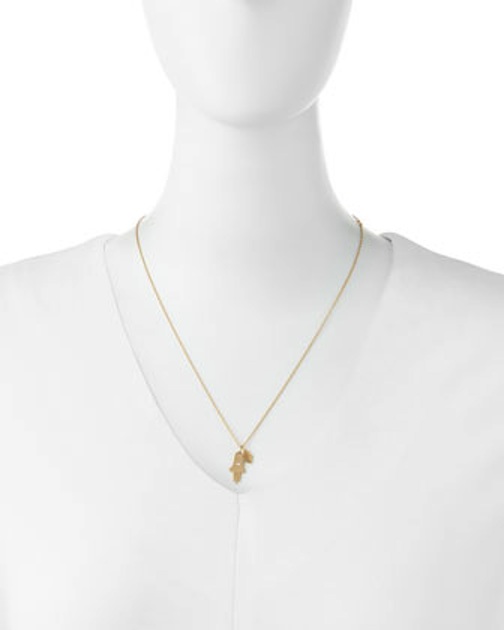Jennifer Zeuner - Faith Double Hamsa Charm Necklace - $198 - Cusp