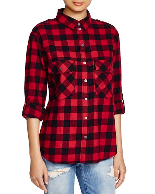 Sanctuary, red and black, Plaid Flannel Shirt