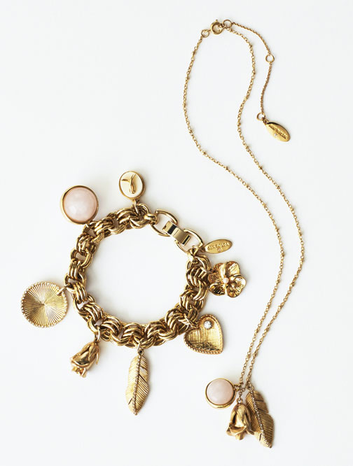 Ann-Taylor-BCA charm bracelet and pendant necklace