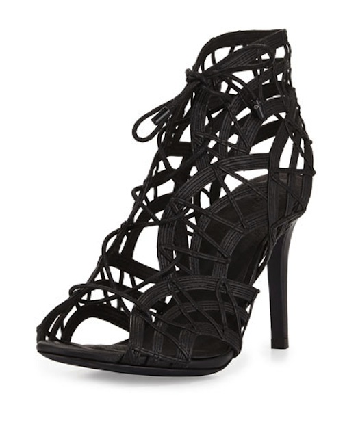 Joie - Leah Lattice Lace-Up Sandal, Black - $375