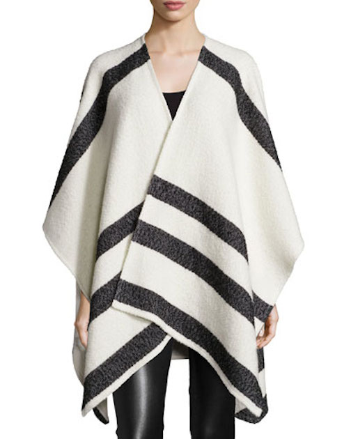 Oversized Poncho, Striped, Alice + Olivia