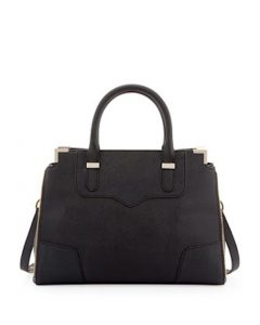 Rebecca Minkoff, Black Satchel, top handle, hambags, Saffiano 