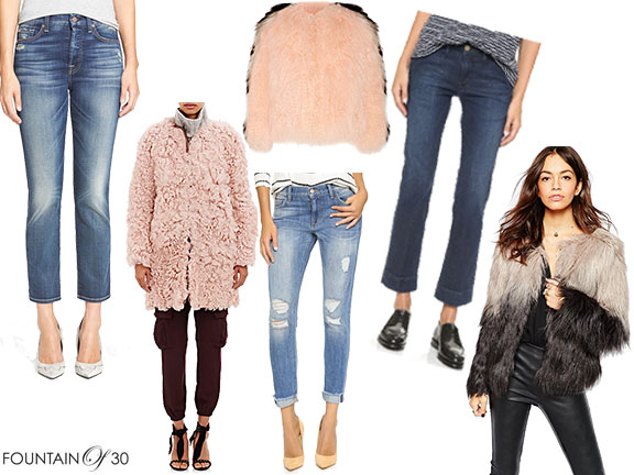 Chubby Fur Jacket, Cropped Jeans, Style Pairings