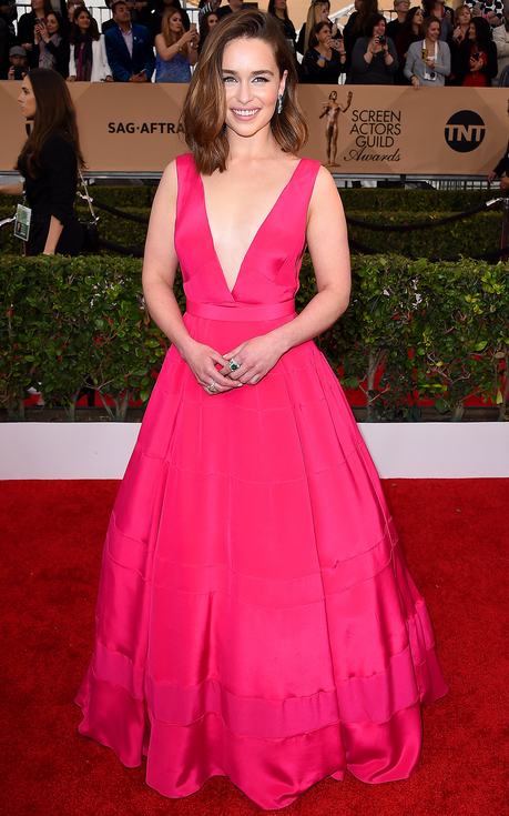 Emilia Clarke SAGs 2016 Dior Red Carpet Gown