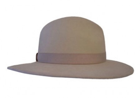 Beige Felt Fedora Hat 