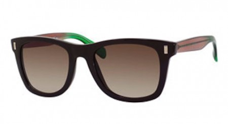  Gradient Rectangle Two-Tone Sunglasses Brown/Green 