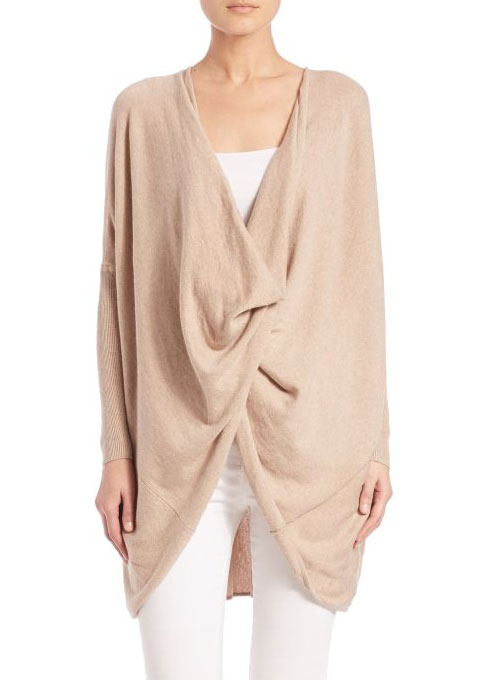 tart-Sweater-twist front beige cotton cashmeere