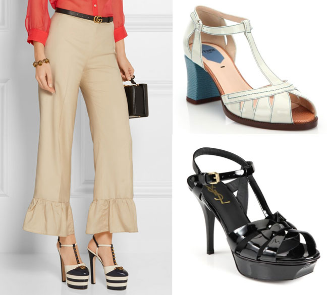 gucci-ruffle-crop-pant-Fendi-tstaps-ysl-tribute-sandal