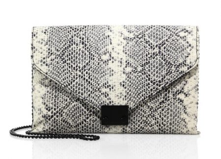 Snakeskin-embossed-envelope-clutch-bag