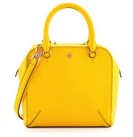 Tory Burch Yellow Robinson Pebbled Mini Satchel Bag pebbled-mini-satchel-bag-tory-burch-sunbeam
