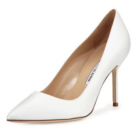 Manolo Blahnik BB Leather White Pumps white-leather-pumps-manol0-blahnik