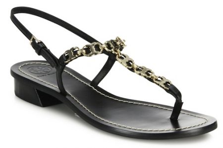 Tory Burch - Gemini Link Leather T-Strap Sandals - $275