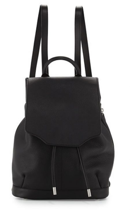 black-leather-flap-top-backpack