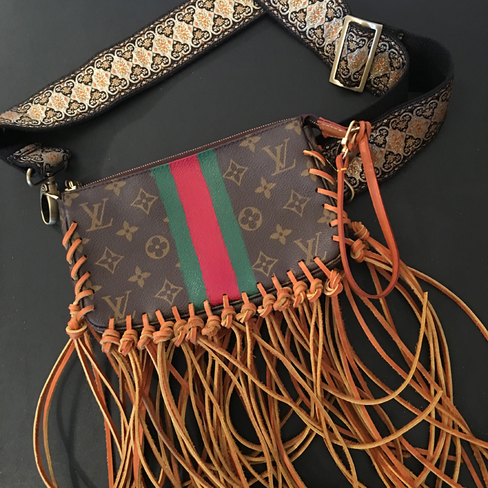 Repurposed Double-sided PVC LV Take-out Mini-Bag