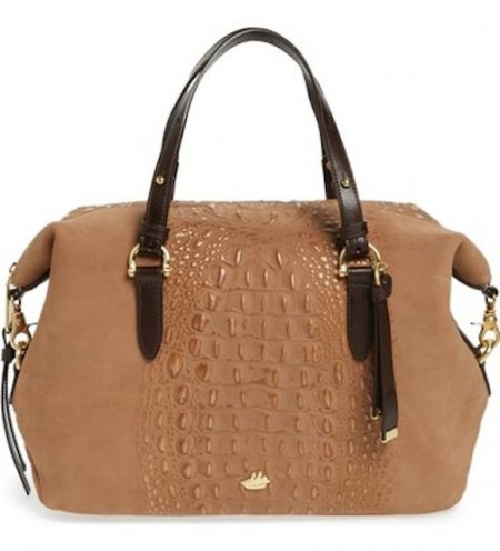Tan Brahmin Wilmington Delaney Embossed Nubuck Satchel tan-satchel-bag-embossed-brown-straps