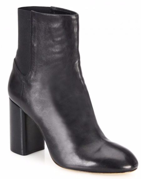 Rag & Bone Black Agnes Leather Block-Heel Booties Alessandra Ambrosio Fashion Week Street Look Booties
