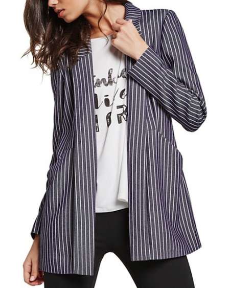 BCBGeneration Stripe Twill Blazer stripe-blazer-jessica-alba-celebrity-style-menswear
